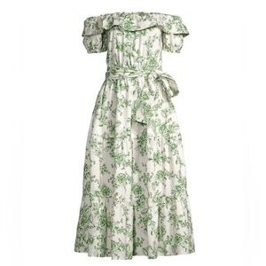 NWOT.. RACHEL PARCELL off the shoulder beautiful green flower dress.